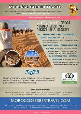 3 days Marrakech Desert Tour Flyer Banner Leafleats