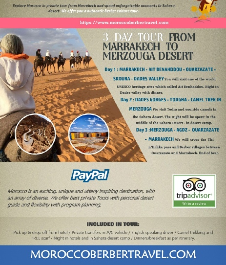 3 days Marrakech Desert Tour Flyer Banner Leafleats